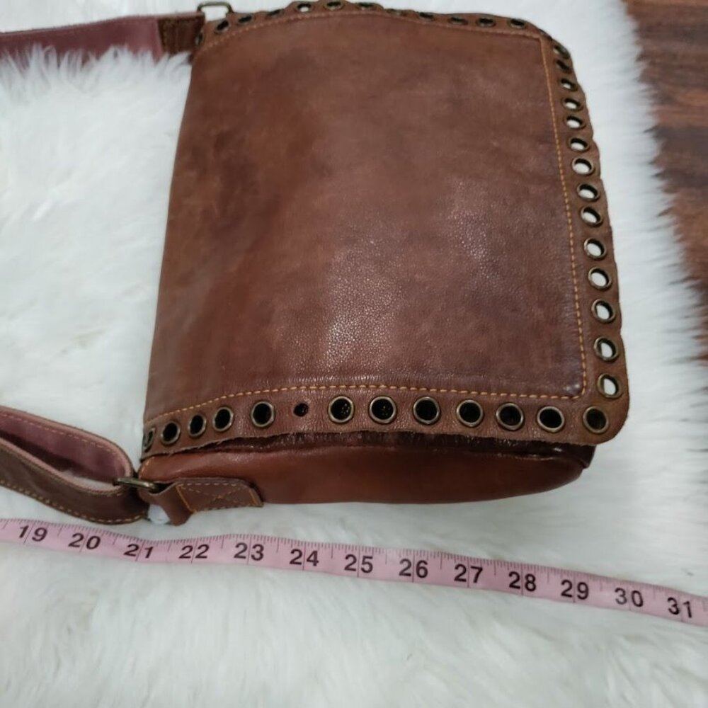 Wilson Leather Western Leather Prairie Cowgirl Hippie Boho Messanger Satchel Bag - Picture 5 of 13
